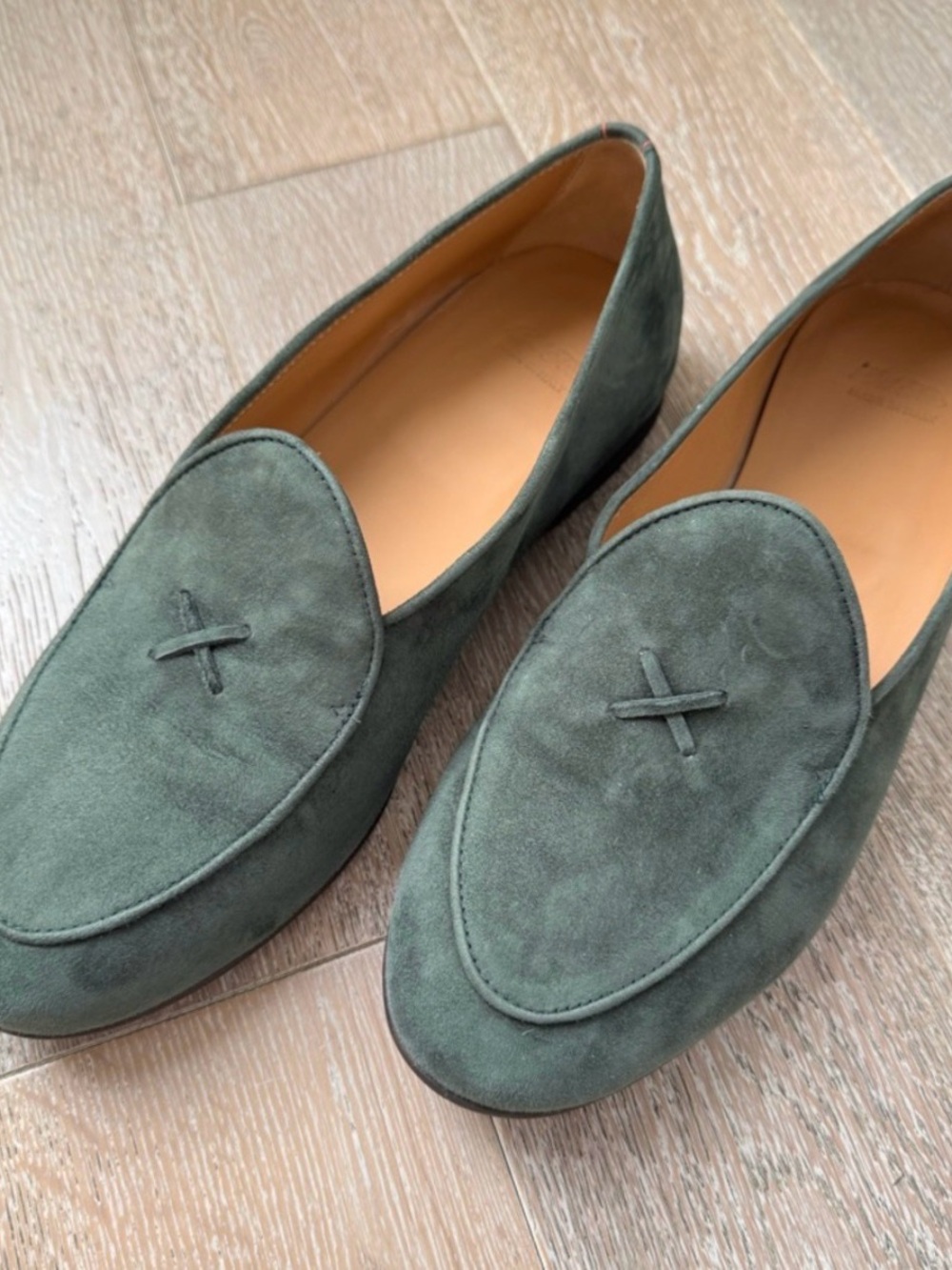 Del Toro Grigio Suede Milano Leather Loafers
